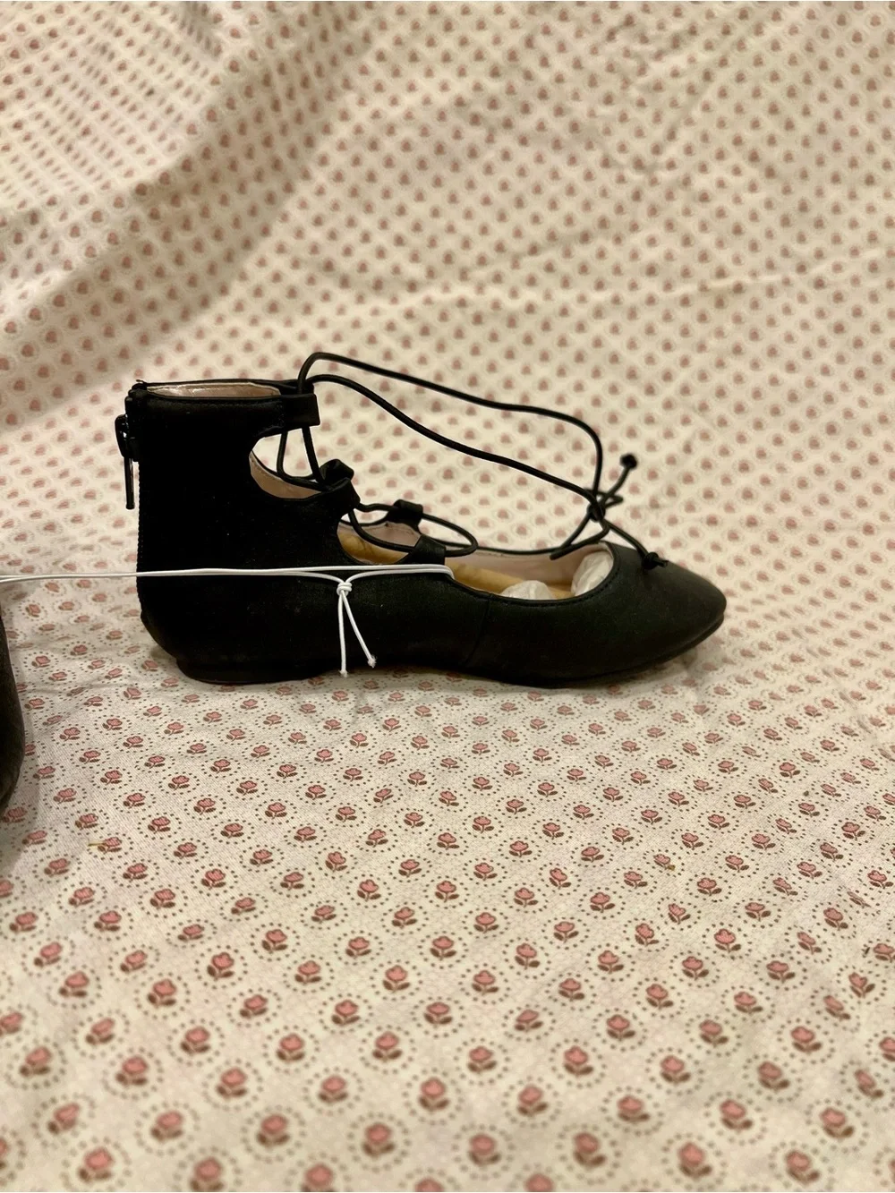 The Children's Place Black Lace-Up Ballet Flats
